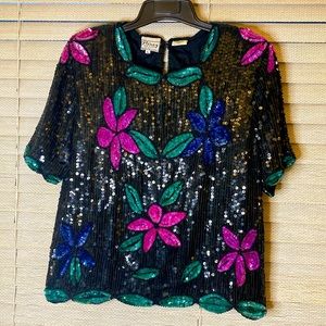Vintage beaded sequin top-80’s